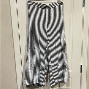 Banana Republic Striped Wide-Leg Cropped Pants